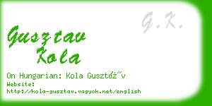 gusztav kola business card